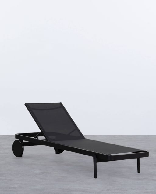 Reclining Lounger in Aluminum and Celina Fabric