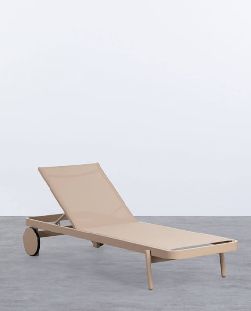 Pack of 2 Reclining Aluminum and Celina Fabric Loungers