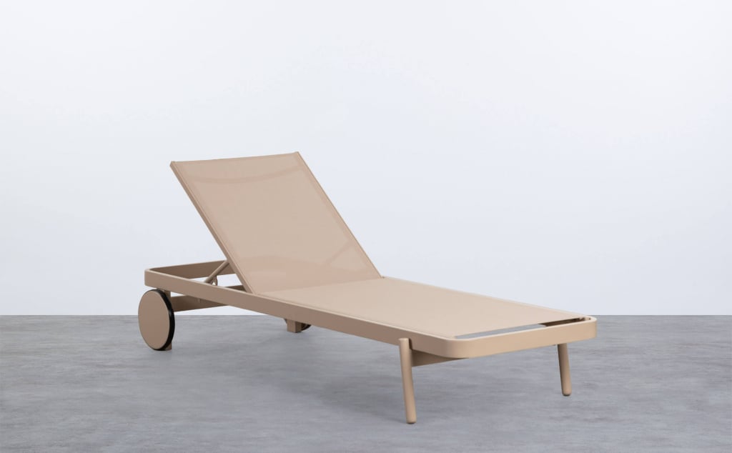Pack of 2 Reclining Aluminum and Celina Fabric Loungers