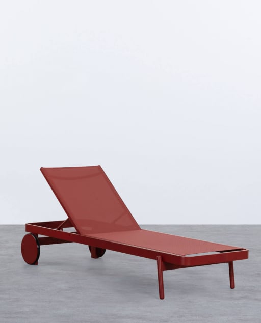 Reclining Lounger in Aluminum and Celina Fabric