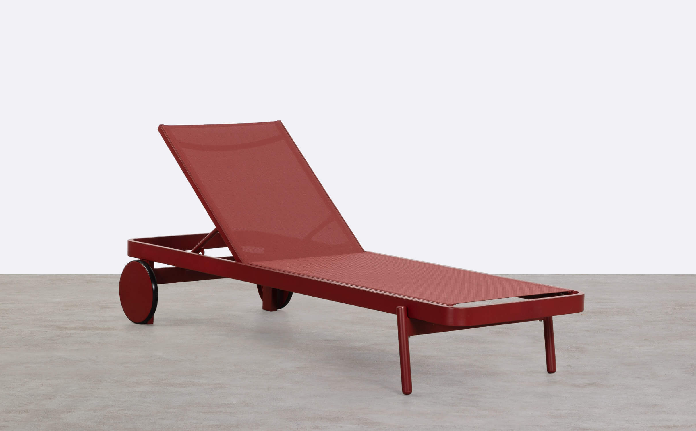 Pack of 2 Reclining Aluminum and Celina Fabric Loungers, gallery image 1