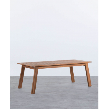 Rectangular Acacia Wood Outdoor Table (200x95 cm) Cael Acacia medium - The Masie