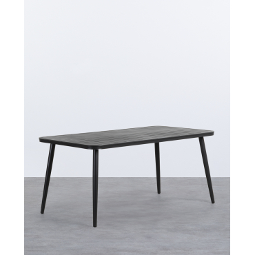 Rectangular Aluminum Outdoor Table (159x90 cm) Cancun Black Obsidian - The Masie