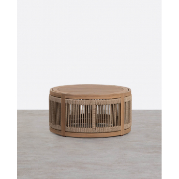 Mares Round Acacia Wood Coffee Table (Ø80 cm) Acacia medium - The Masie