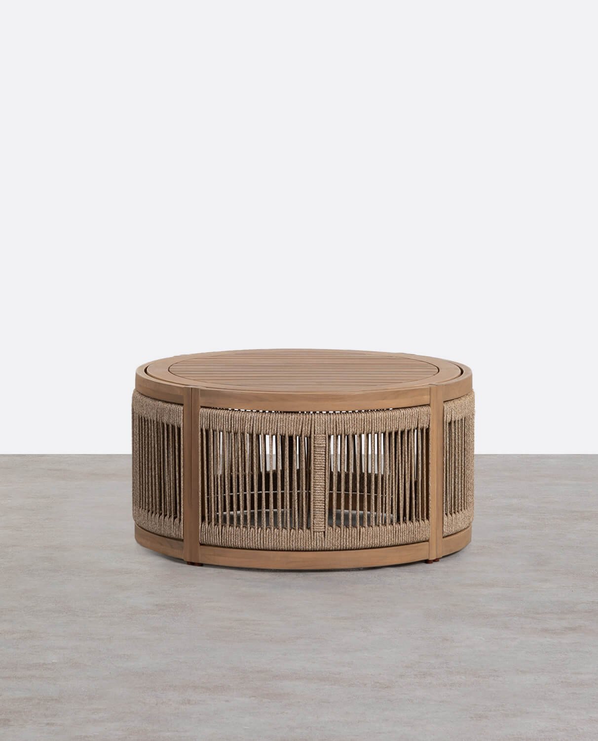 Mares Round Acacia Wood Coffee Table (Ø80 cm), gallery image 1