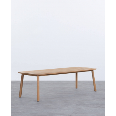 Rectangular Acacia Wood Garden Table (240x100 cm) Marla Natural acacia - The Masie