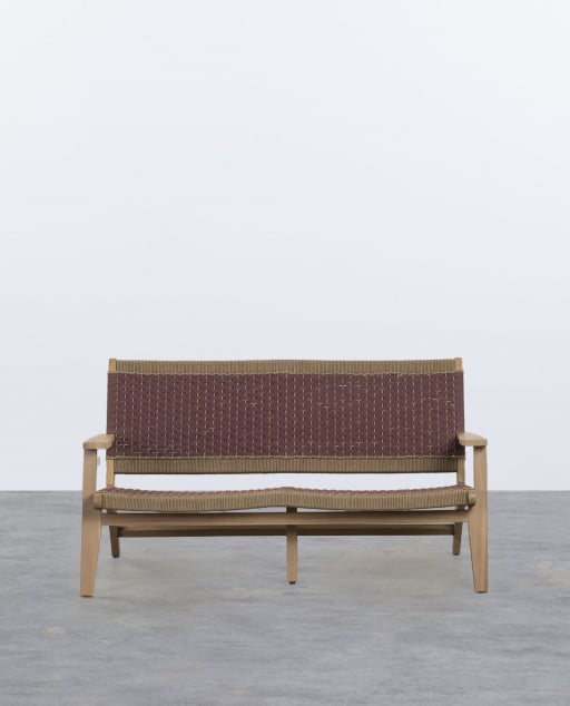 Mirle Acacia Wood and Rope 2-Seater Garden Sofa