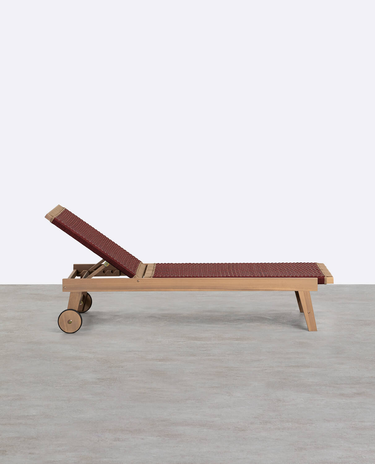 Acacia Wood and Rope Lounger and Side Table Mirle, gallery image 2