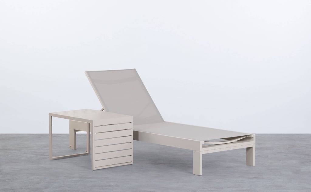 Aluminum Sun Lounger and Coffee Table New Kreta