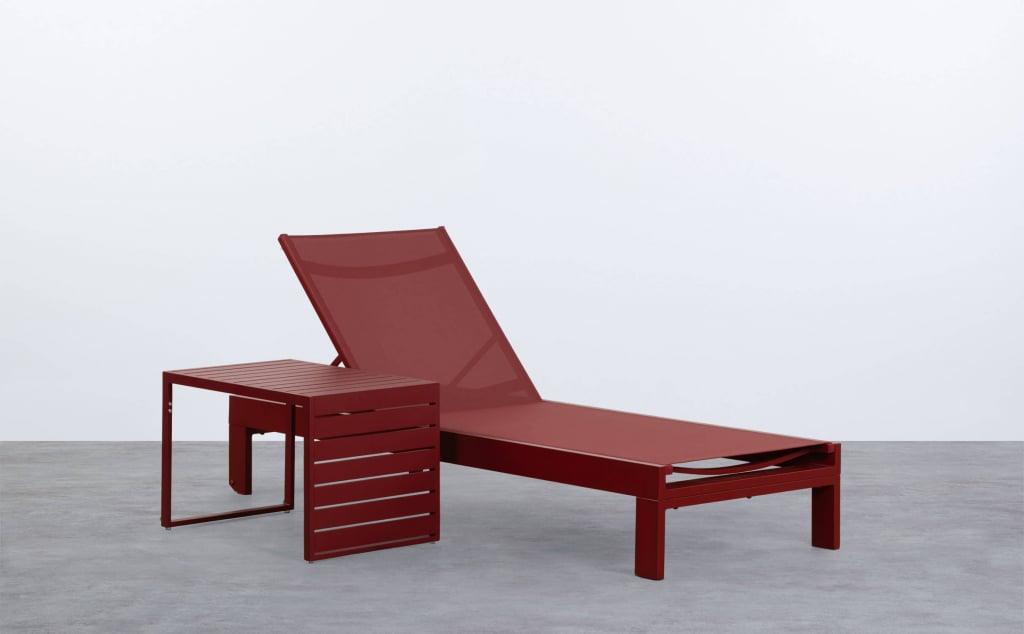 Aluminum Sun Lounger and Coffee Table New Kreta