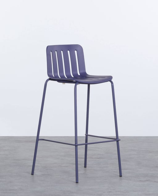 Pack 2 High Stools Outdoor Polypropylene and Metal (74 cm) Romi