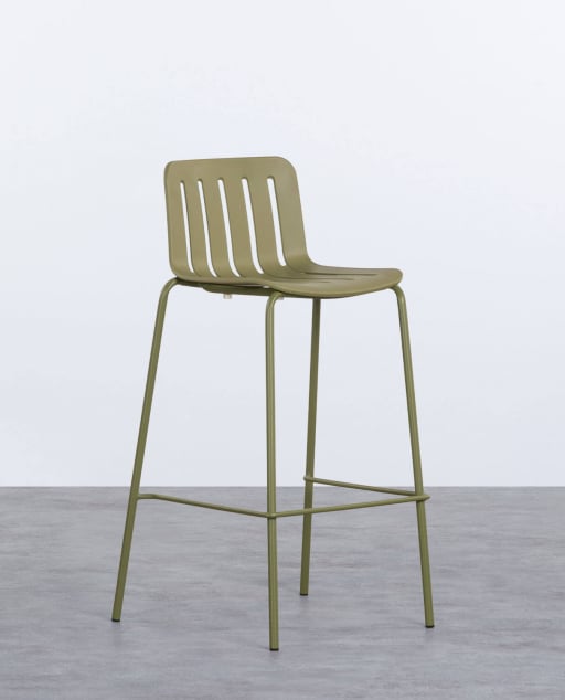 Pack 2 High Stools Outdoor Polypropylene and Metal (74 cm) Romi
