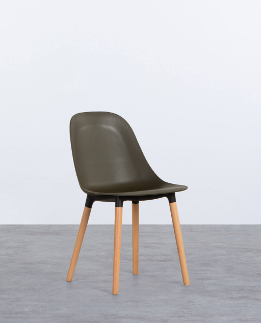 Pack of 2 Outdoor Polypropylene and Wooden Chairs Reine