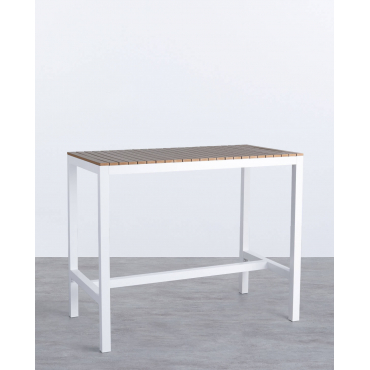 Aluminium Outdoor High Table (130x70 cm) Korce White Polar - The Masie