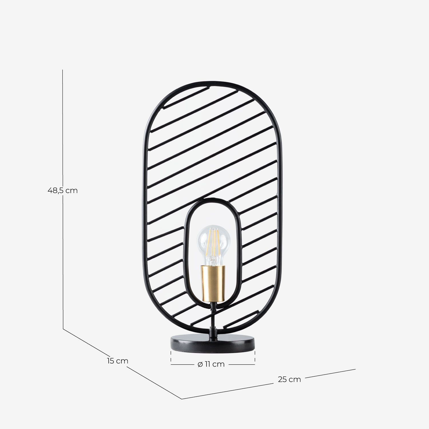 Nima Metal and Marble Table Lamp, measurements