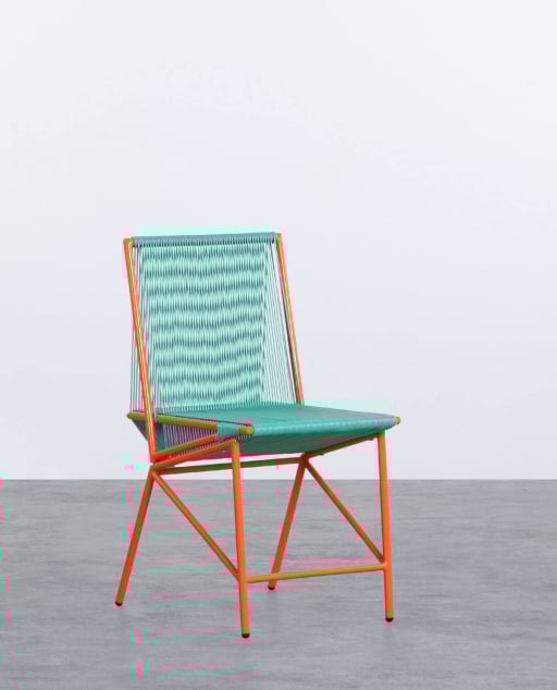 Synthetic Rattan and Metal Dining Chair Amur Colors