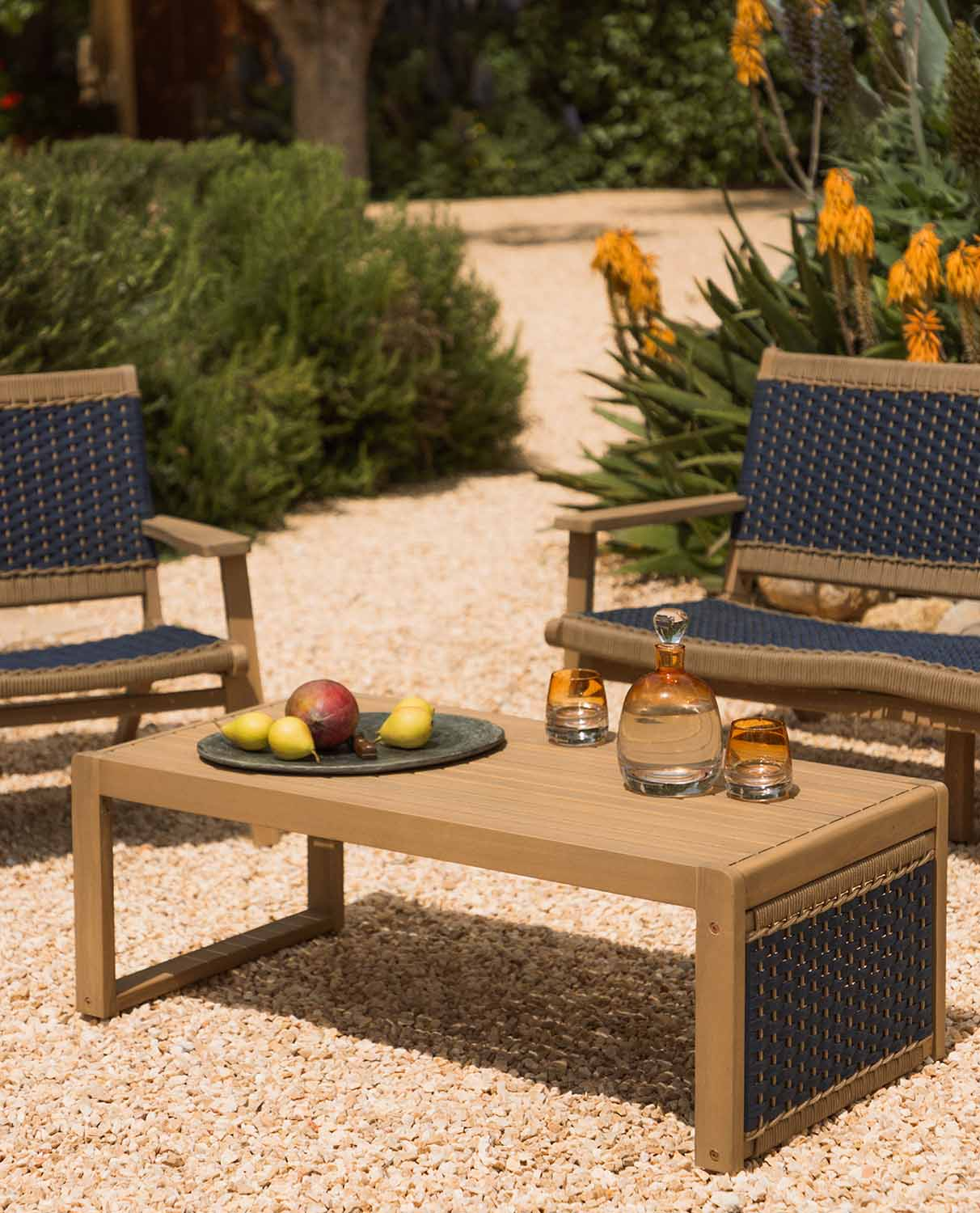 Acacia Wood and Rope Coffee Table (100x50 cm) Mirle, gallery image 2