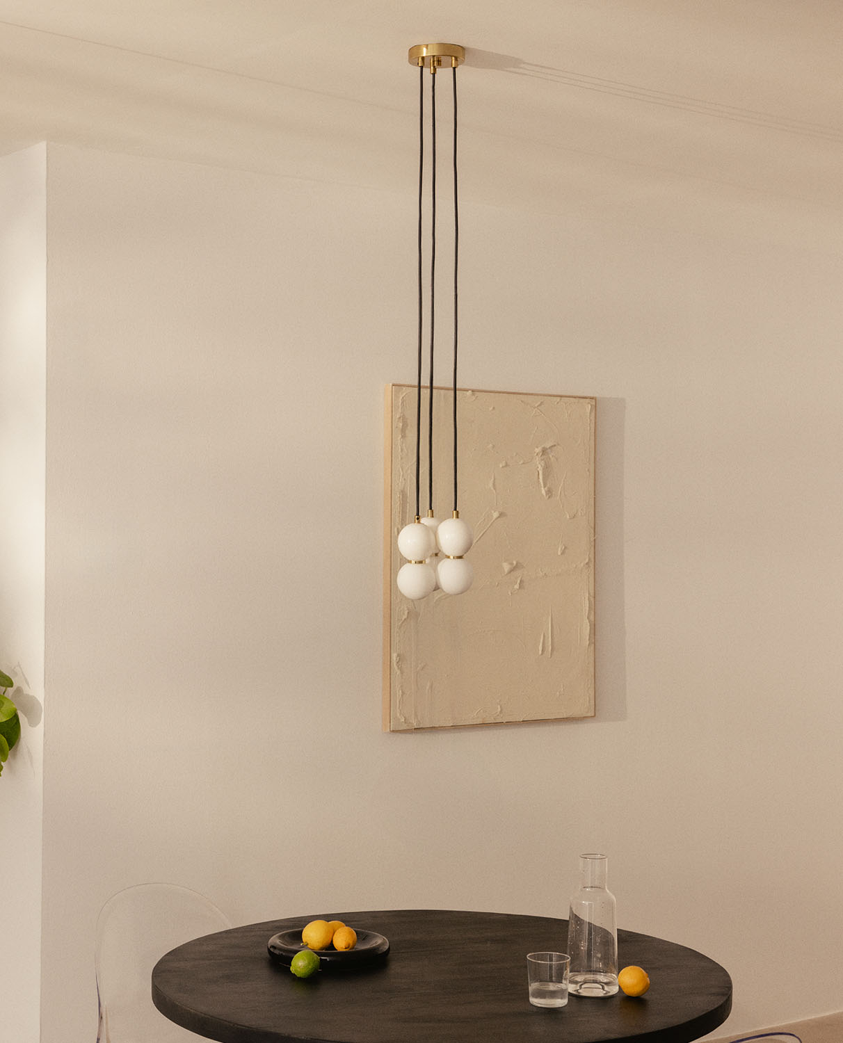 3-Light Metal Ceiling Lamp with Valenes Marble, gallery image 2