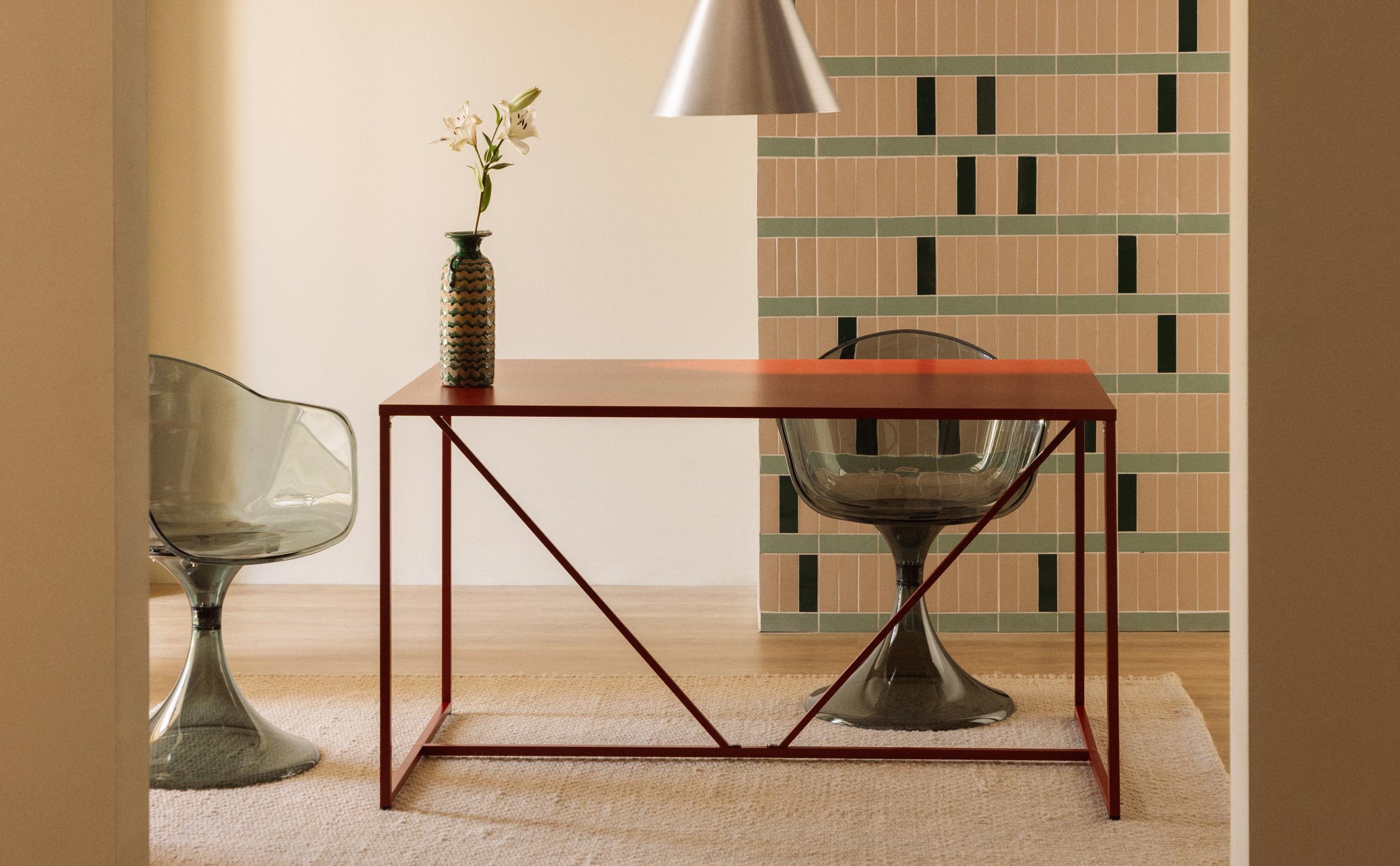 Ibiza Steel Laminate Dining Table (78x140 cm), gallery image 1