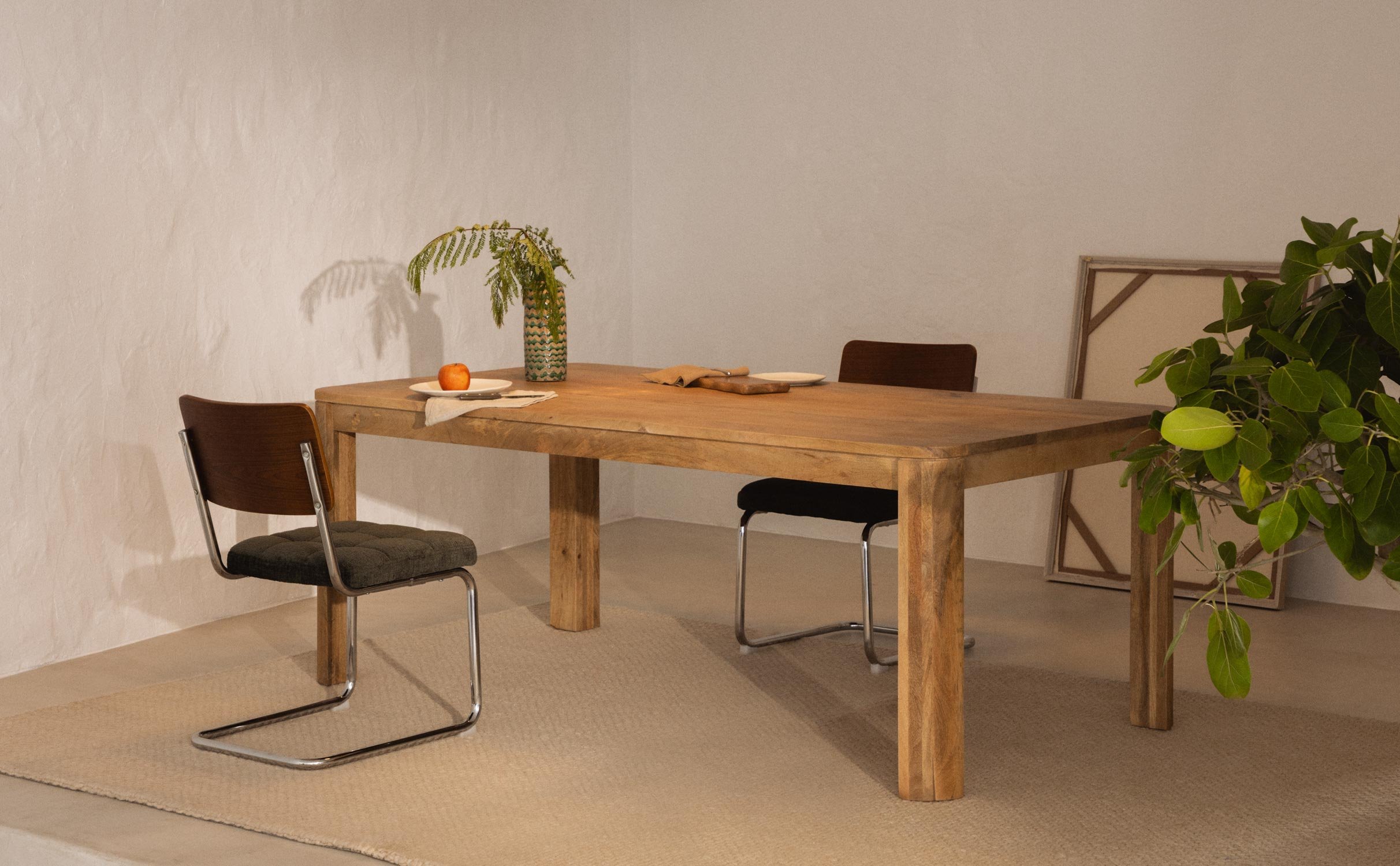 Rectangular Mango Wood Dining Table (200x100 cm) Valde, gallery image 1