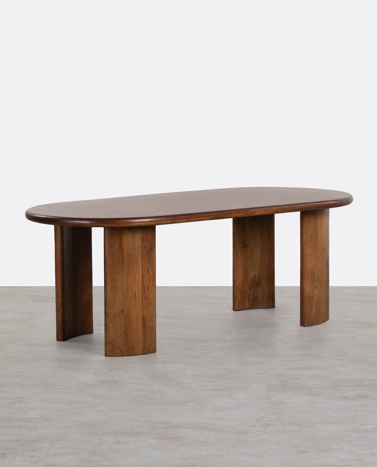 Oval Mango Wood Dining Table (220x100 cm) Leno, gallery image 1