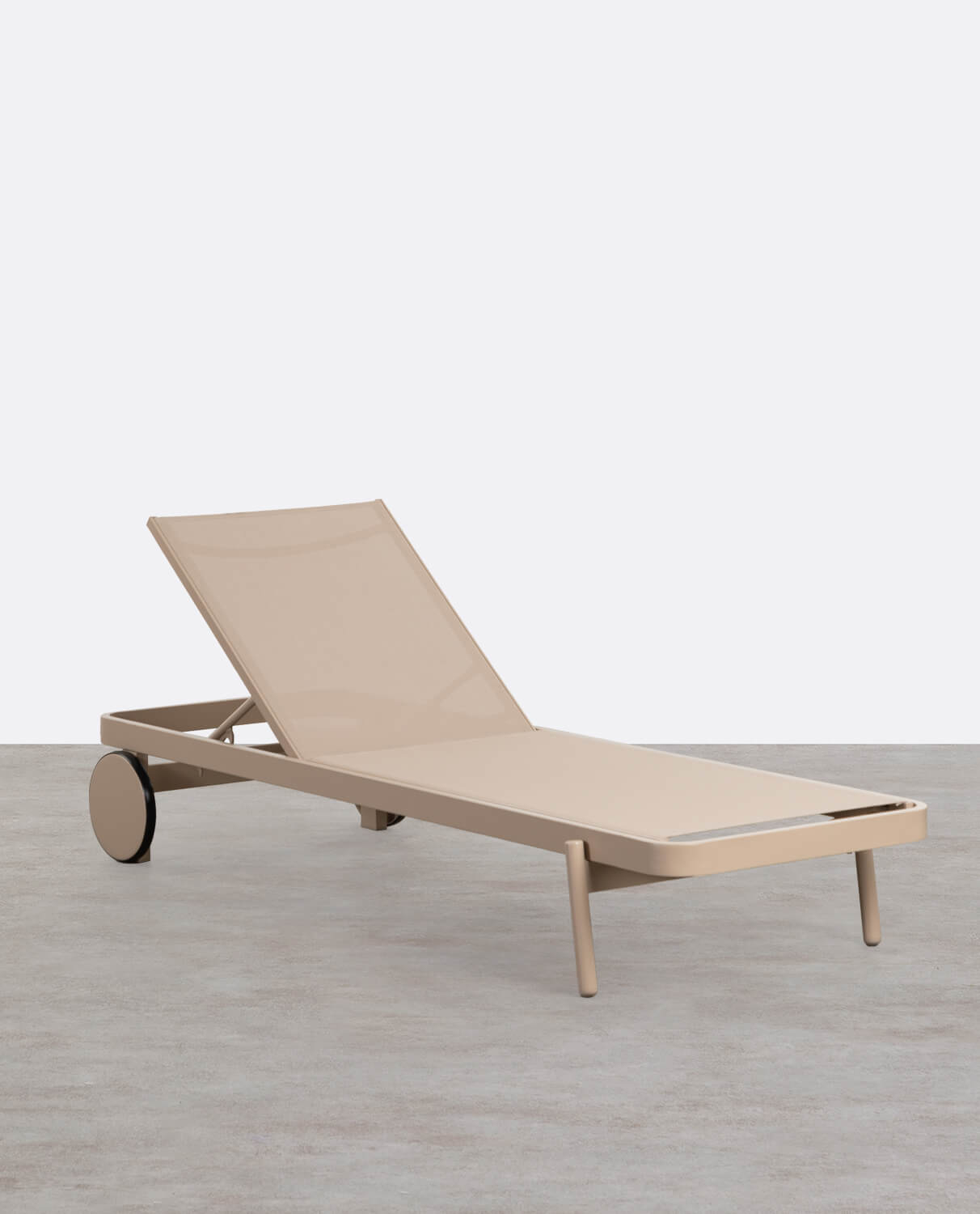 Reclining Lounger in Aluminum and Celina Fabric, gallery image 1