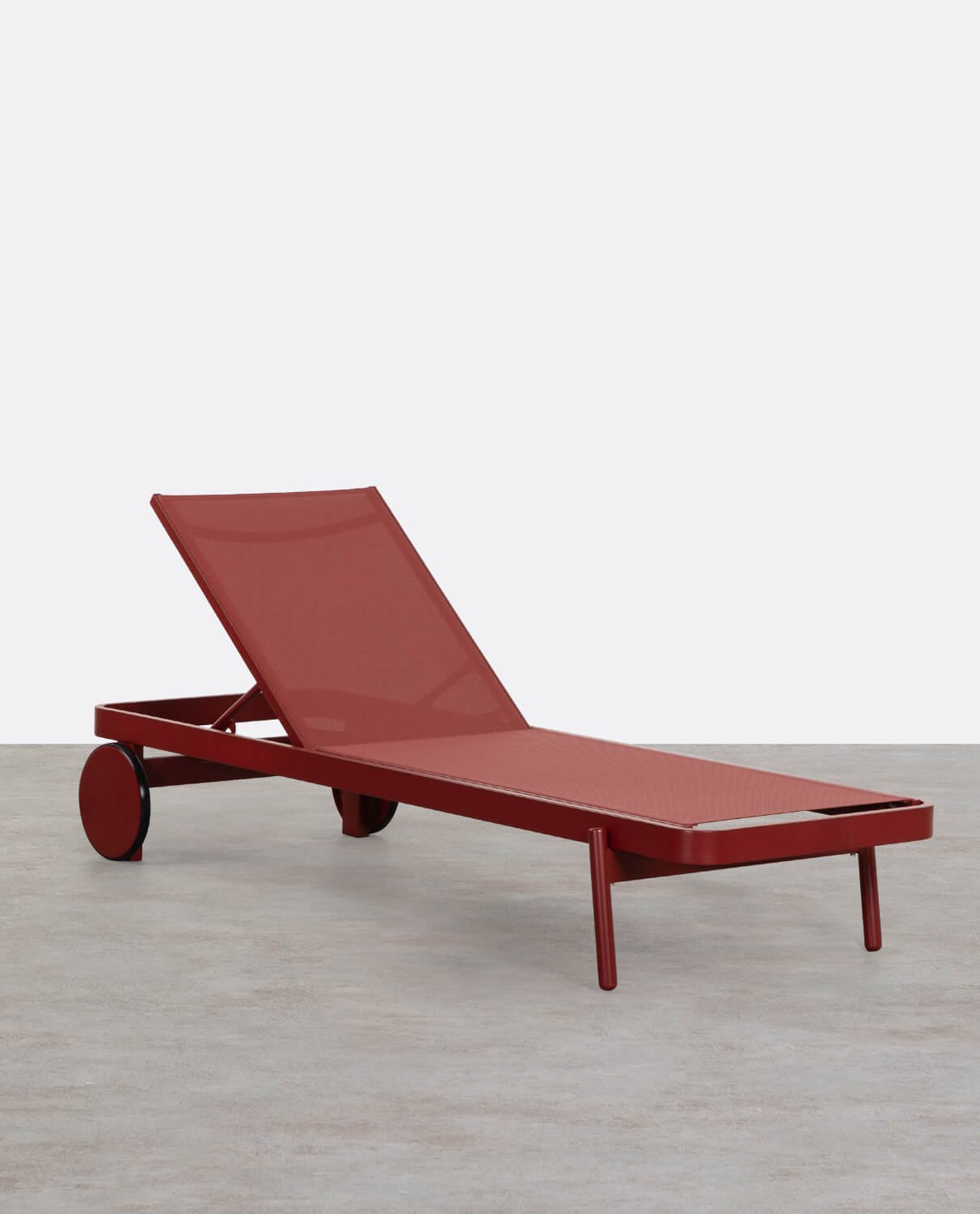 Reclining Lounger in Aluminum and Celina Fabric, gallery image 1