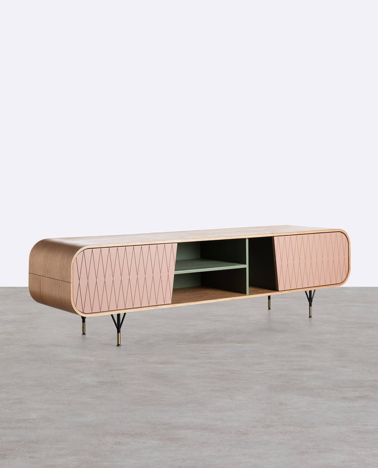Wooden TV Stand 2 Doors Amer, gallery image 1