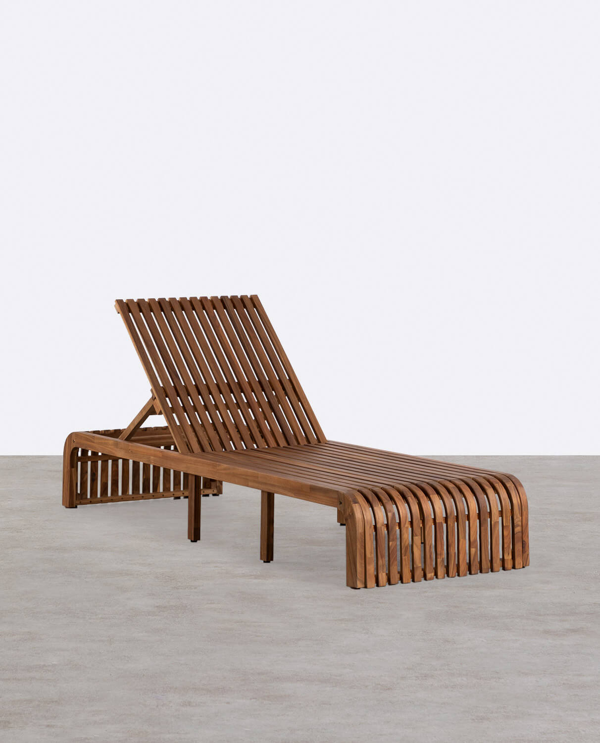 Hazan Trend Acacia Wood Reclining Sun Lounger, gallery image 1
