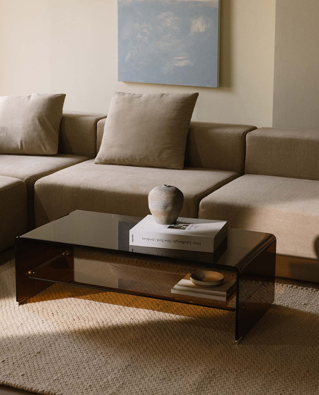 Rectangular Tempered Glass Coffee Table (110,5 x 55,5 cm) Endil, gallery image 2