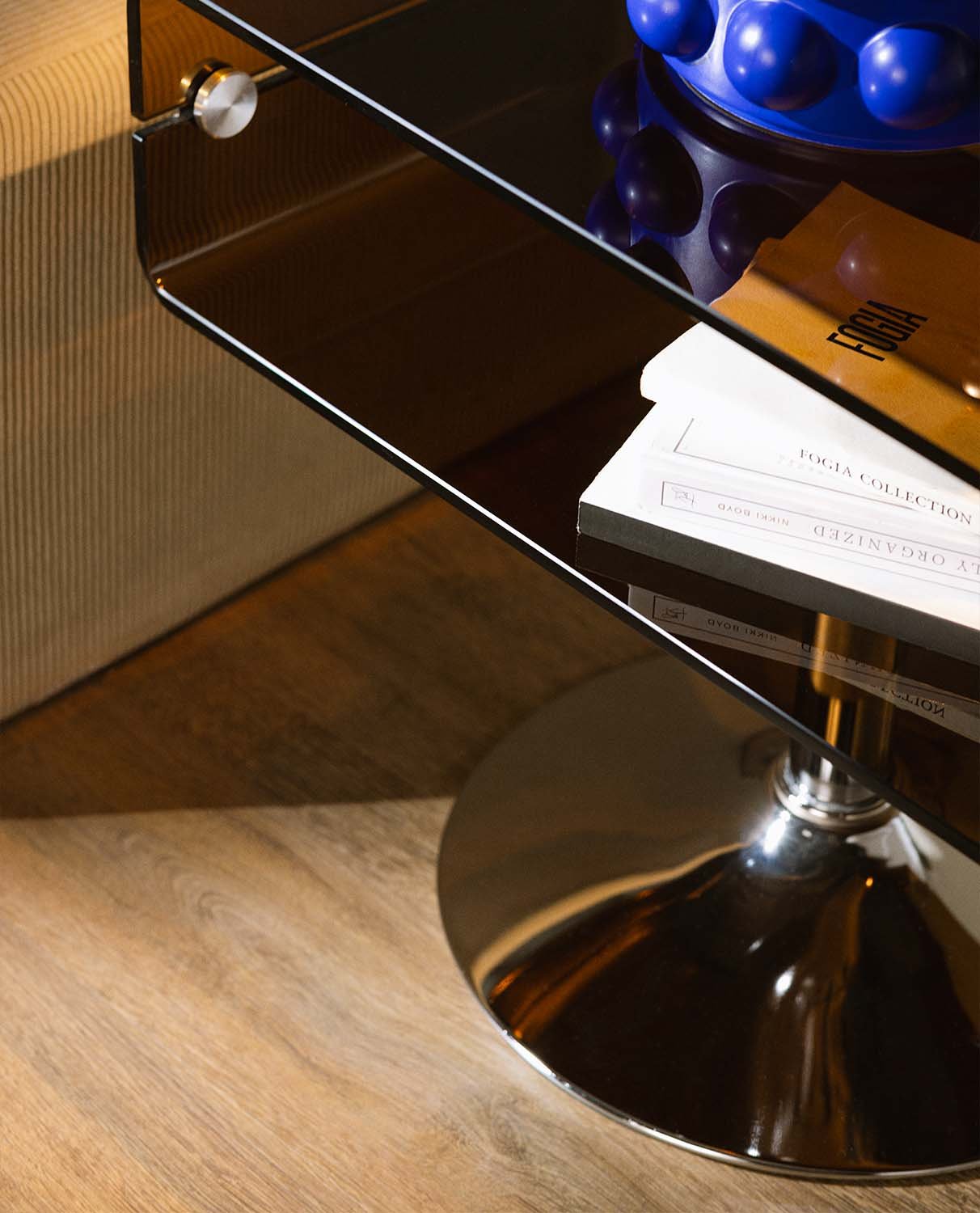 Rectangular Glass and Metal Side Table (61x38 cm) Hedy, gallery image 3