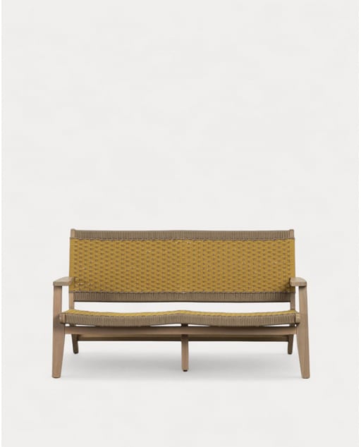 Mirle Acacia Wood and Rope 2-Seater Garden Sofa