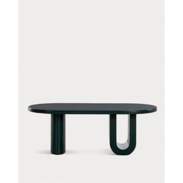 Oval Wooden Center Table (120x60 cm) Surfys Green Grove - The Masie