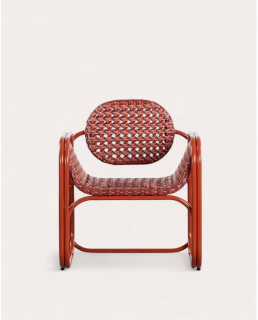 Armchair with Aluminium Armrests and Synthetic Rattan Roys