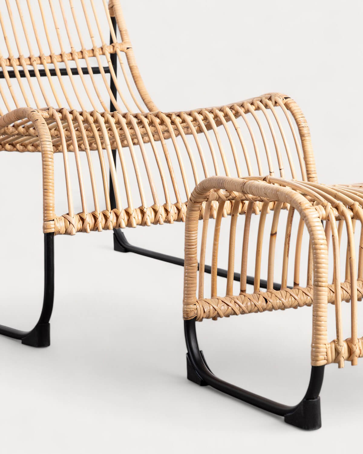 Natural Rattan Armchair with Footrest Milan , gallery image 8