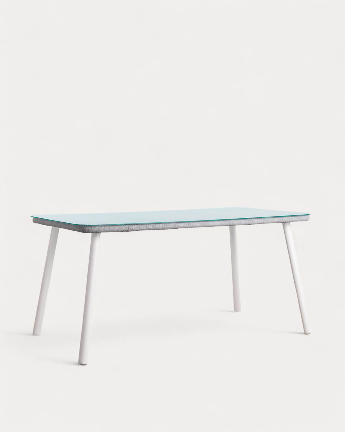 Rectangular Aluminium and Glass Dining Table (160x90 cm) Drian, gallery image 1
