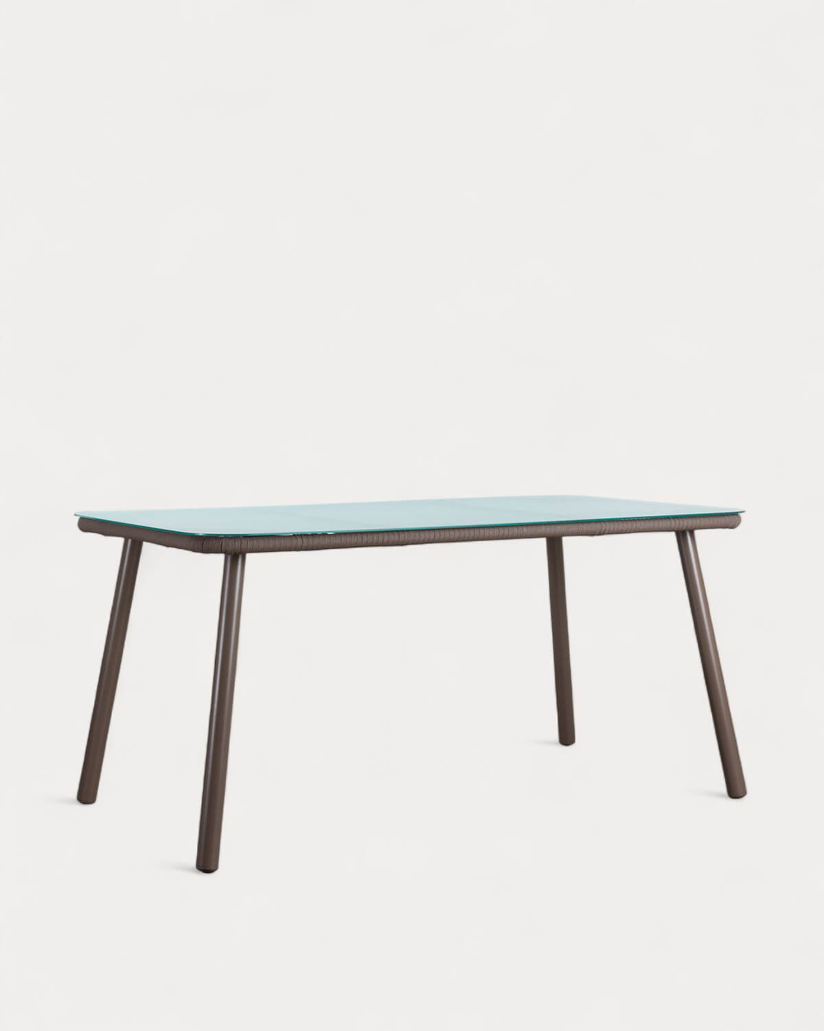 Rectangular Aluminium and Glass Dining Table (160x90 cm) Drian, gallery image 1