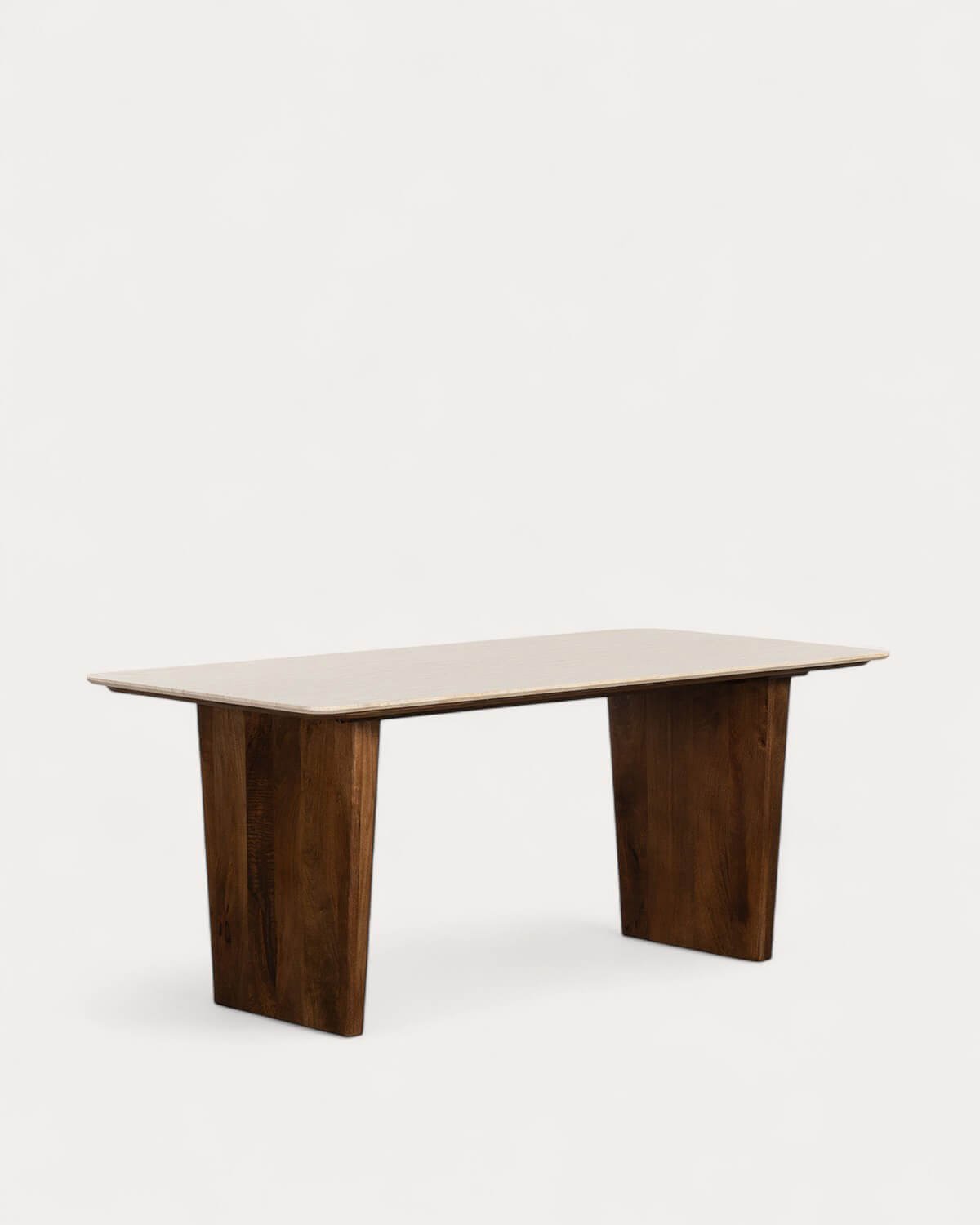 Egyptian Marble and Mango Wood Rectangular Dining Table (180x90 cm) Amatis, gallery image 1