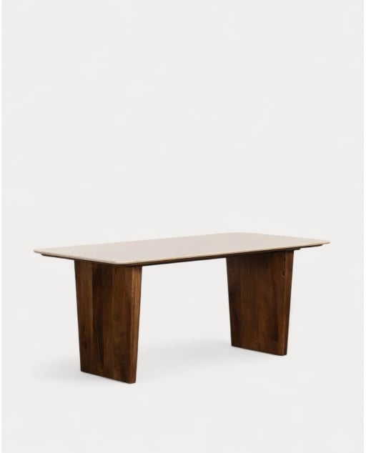 Egyptian Marble and Mango Wood Rectangular Dining Table (180x90 cm) Amatis