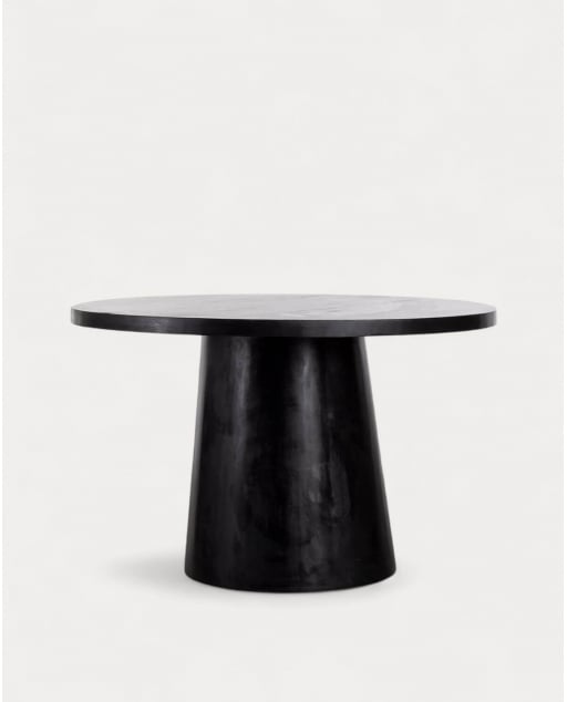 Round Mango Wood Dining Table (Ø120 cm) New Doran - Black Mango