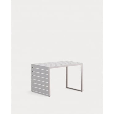 Kreta Aluminum Coffee Table (72x45 cm) White Alabaster - The Masie