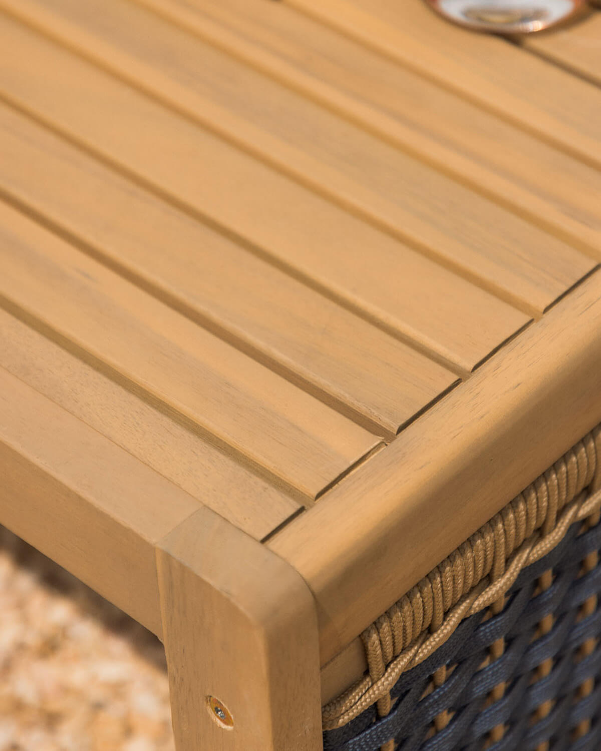 Acacia Wood and Rope Coffee Table (100x50 cm) Mirle, gallery image 3