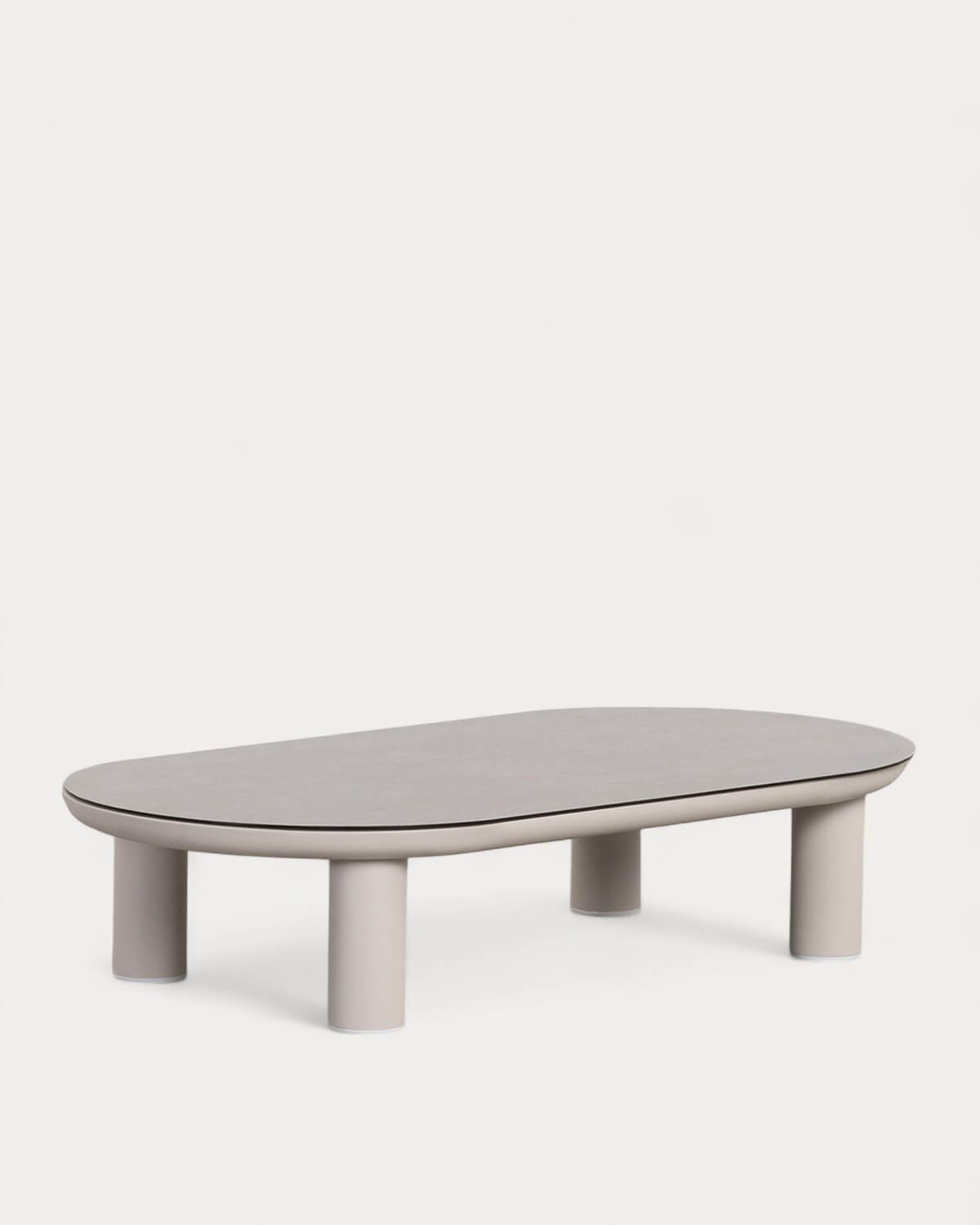 Cheryl Aluminum and Glass Coffee Table (130x70 cm), gallery image 1