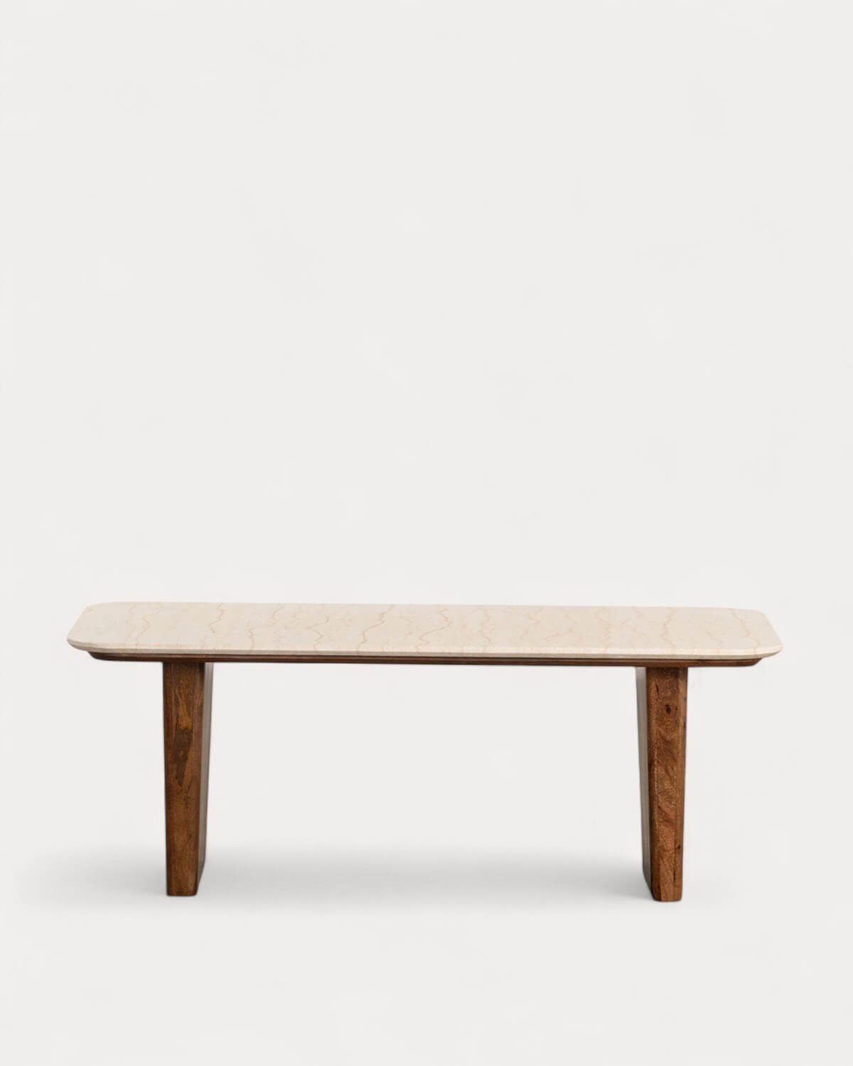 Egyptian Marble and Mango Wood Rectangular Coffee Table (120x60 cm) Amatis, gallery image 5