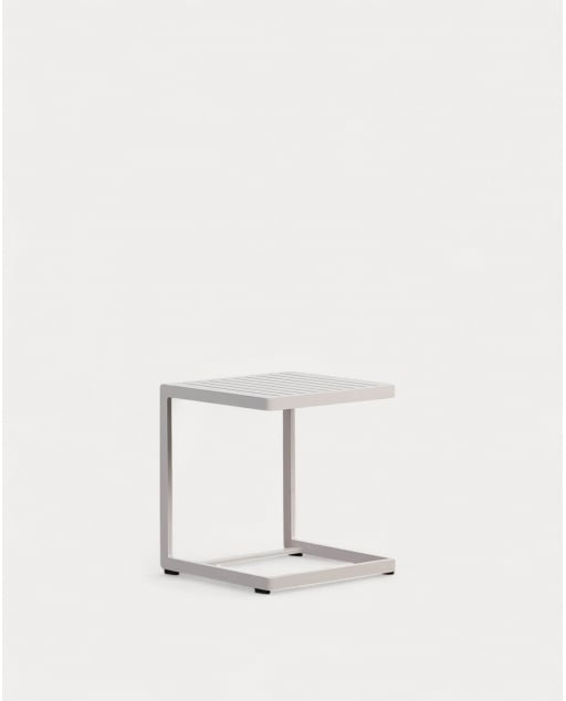 Aluminium Side Table (40x40 cm) Kreta Colours - White Alabaster