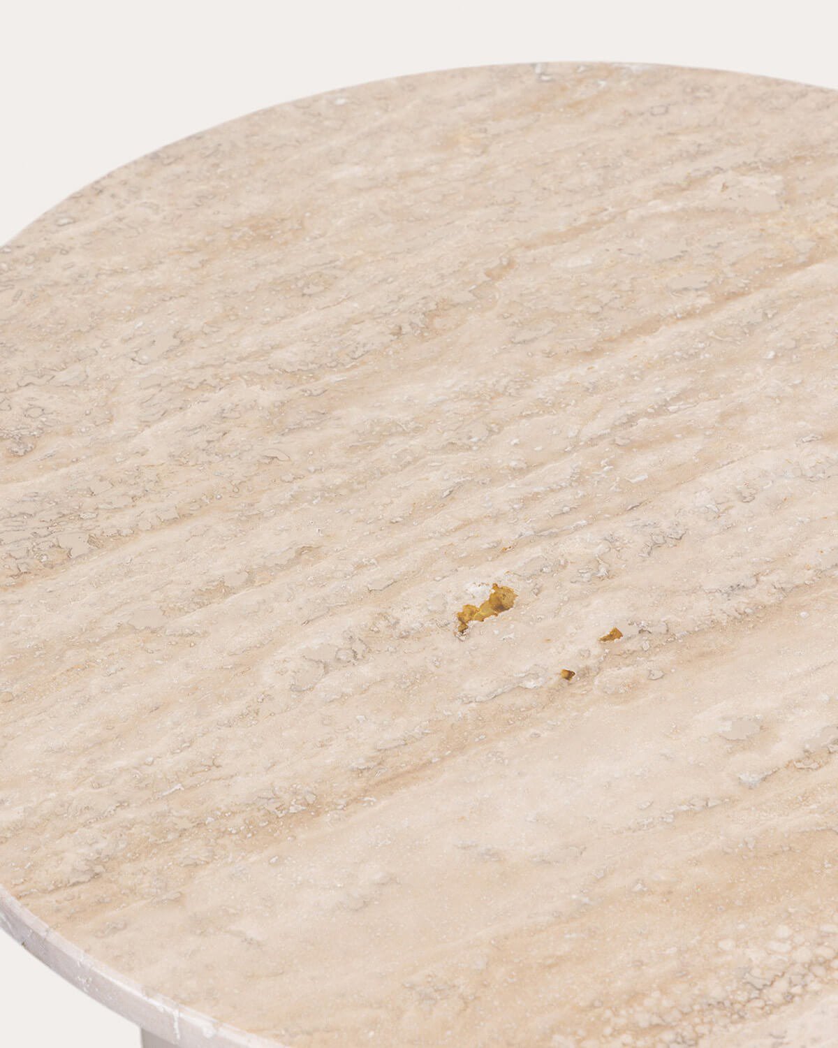 Round Travertine Marble and Metal Side Table (Ø45 cm) Meryn, gallery image 5