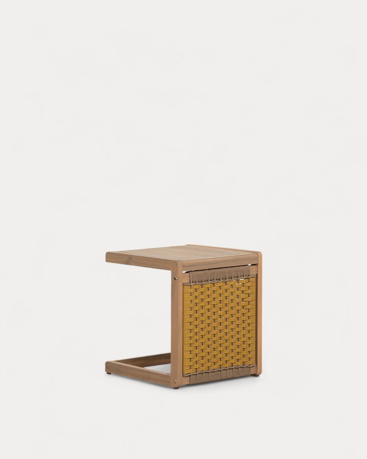 Acacia Wood and Rope Side Table (40x40 cm) Mirle, gallery image 1