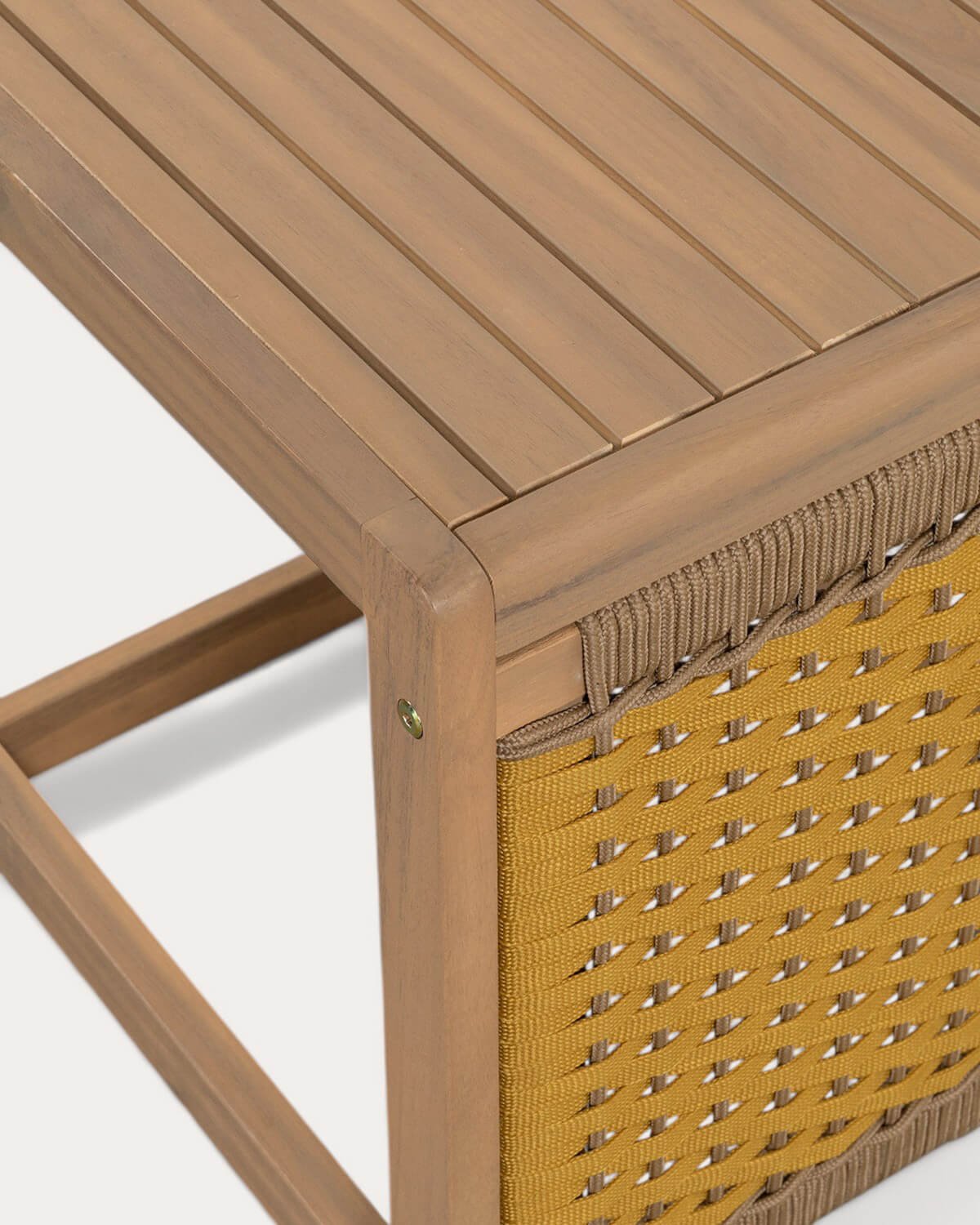 Acacia Wood and Rope Side Table (40x40 cm) Mirle, gallery image 7