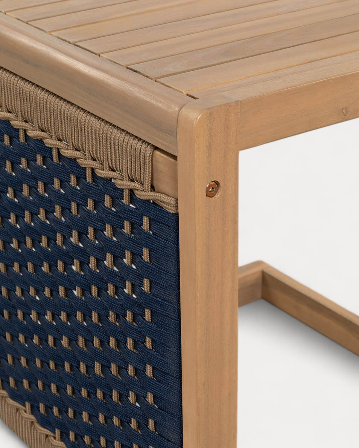 Acacia Wood and Rope Side Table (40x40 cm) Mirle, gallery image 5