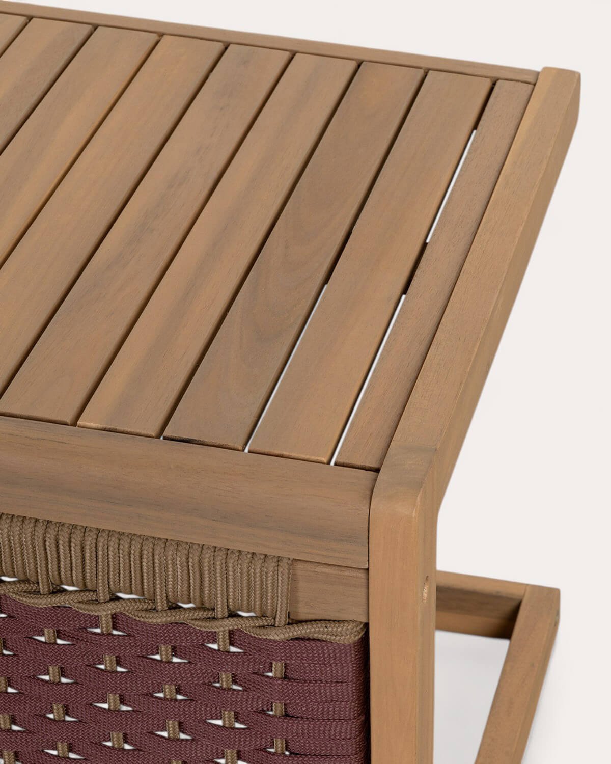 Acacia Wood and Rope Side Table (40x40 cm) Mirle, gallery image 8